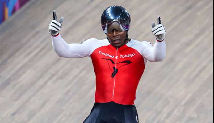 Nicholas Paul of Trinidad and Tobago celebrates after winning men's sprint gold at the Pan American Games ©Getty Images