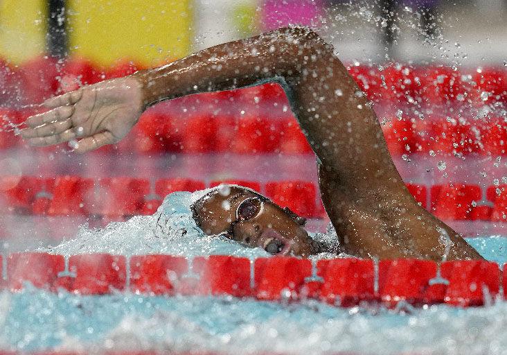 MAKING HIS SPLASH: Graham Chatoor of Trinidad and Tobago competes in his Men’s 400m freestyle heat in the Commonwealth Games at the Sandwell Aquatics Centre in Birmingham, England, yesterday. —Photo: AP (via trinidadexpress.com)
