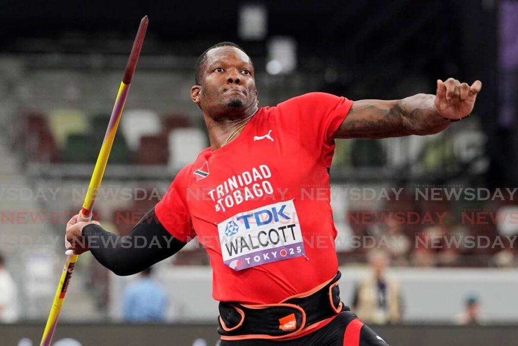 Trinidad and Tobago's Keshorn Walcott competes in the men's javelin qualification round at the World Athletics Championships in Tokyo, on September 17. Walcott copped gold in the finals on September 18. - AP PHOTO (Image obtained at newsday.co.tt)